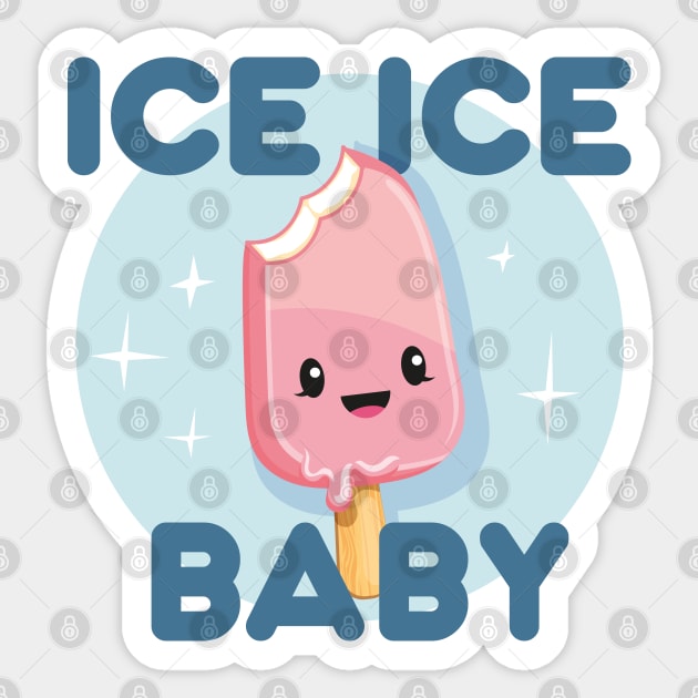 Ice Ice Baby Kawaii Ice Cream Sticker by Safari Shirts